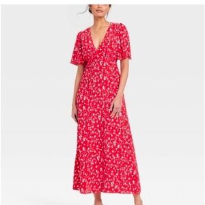 a new day Red Floral Maxi Dress